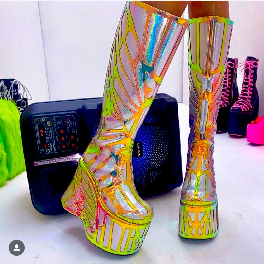 In search of butterfly mosaic boot